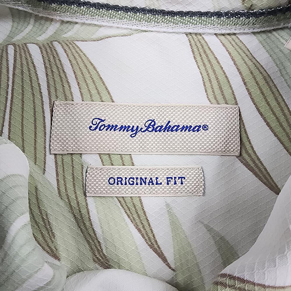 Tommy Bahama Shirt Mens Large Tan Tropical Silk Hawaiian Button Up Loop Collar - Picture 3 of 16